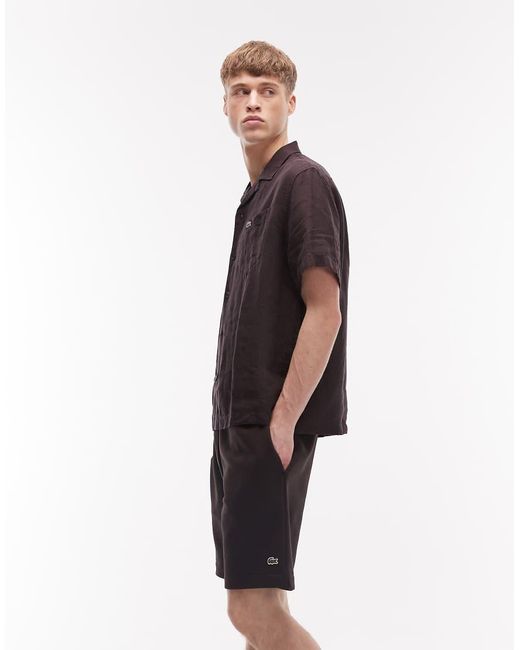 Lacoste Black Jersey Sweat Shorts for men