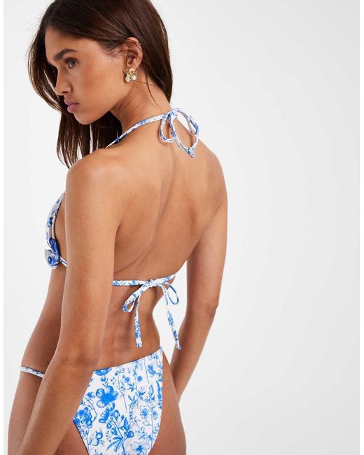 Vero Moda Blue Triangle Bikini Top