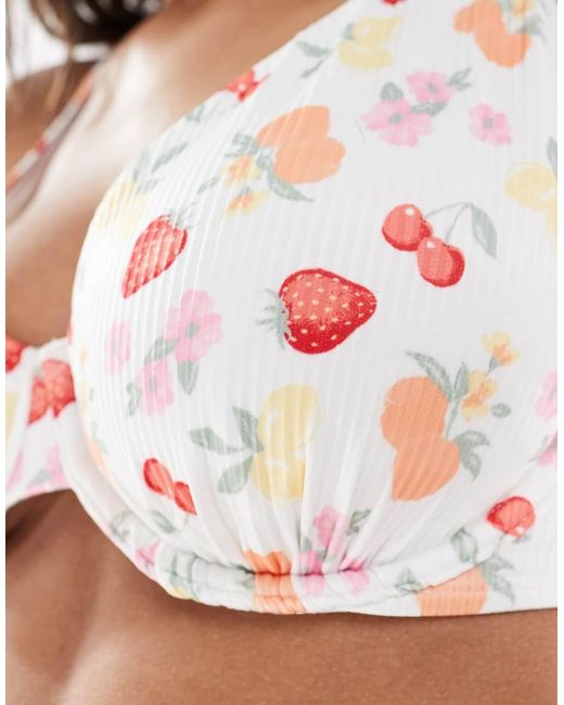 Hollister White Curvy Underwire Bikini Top Co-Ord