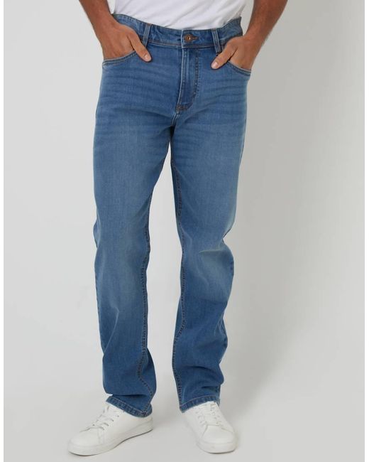 Threadbare Blue Straight Fit Jeans With Stretch for men