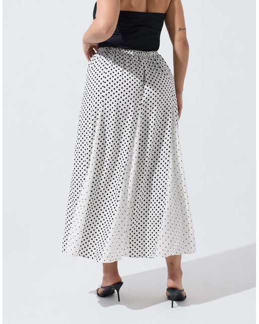 Yours Clothing Gray Polka Dot Maxi Skirt
