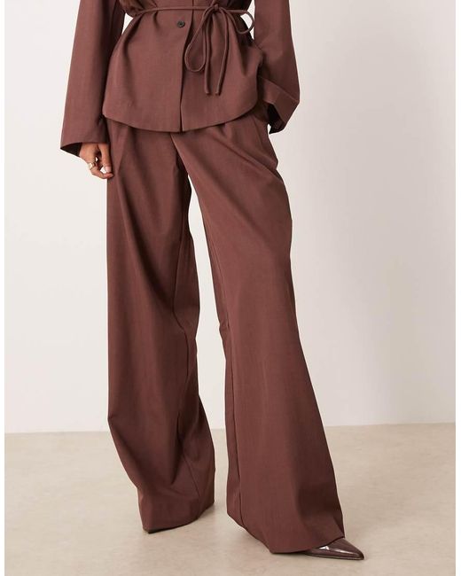 Y.A.S Brown Wide Leg Tailo Trouser Co-ord