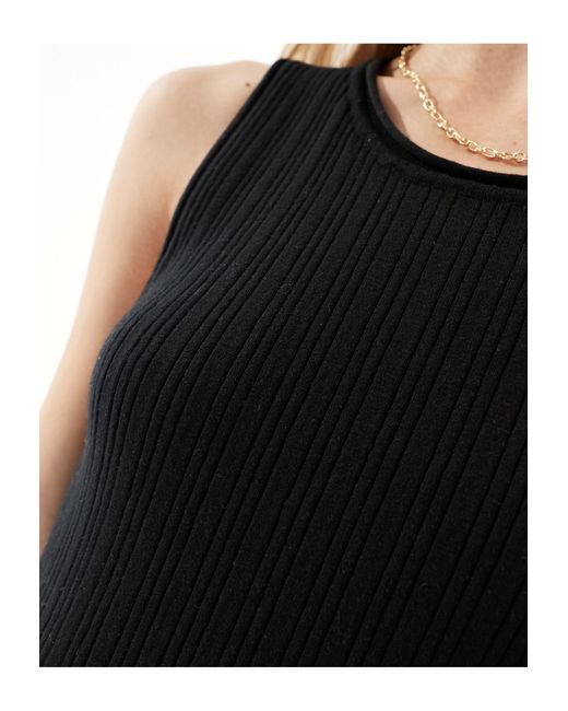 ASOS Black Knitted Tank Midaxi Dress