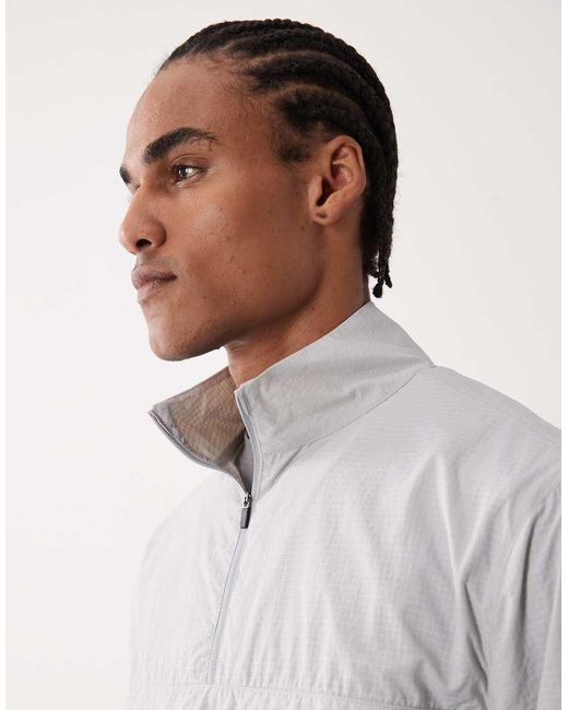4505 Gray Ultra Lightweight 1/4 Zip Running Windbreaker With Front Pocket for men