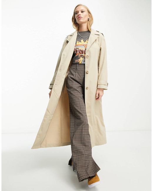 ONLY Natural Longline Trench Coat