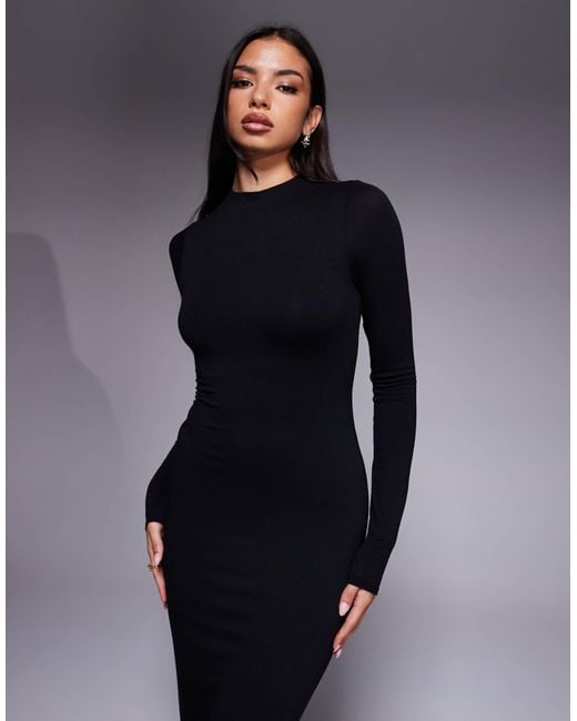 AFRM Blue – juniper – strick-maxikleid aus crêpe