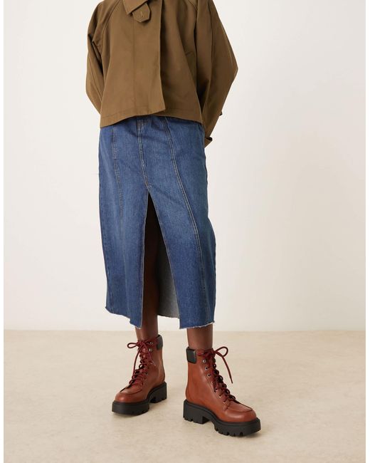 ASOS Blue Author Lace-up Worker Boots