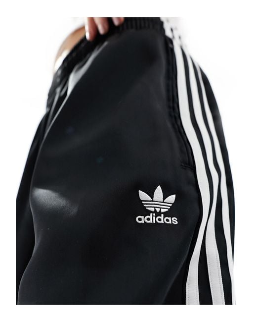 Adidas Originals Black Wide Leg Satin joggers