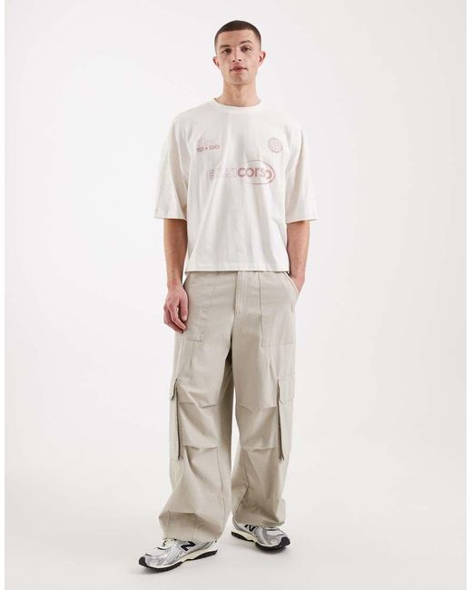 ASOS White Boxy Oversized T-shirt With Football Graphic for men