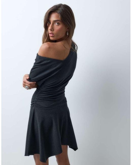 ASOS Blue Asymetric Hanky Hem Mini Dress