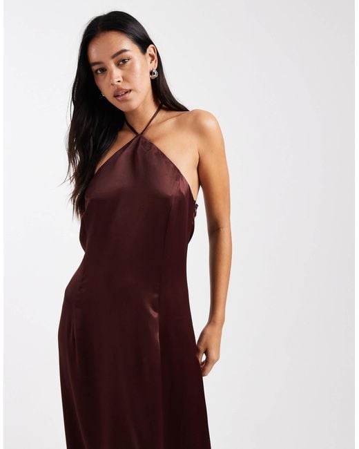 Miss Selfridge Purple – maxikleid aus satin und spitze