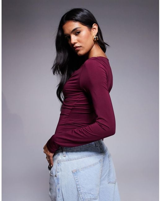 ASOS Purple – anschmiegsames, langärmeliges oberteil