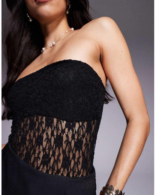 ASOS Black Lace Bandeau Bodysuit