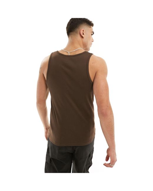 Weekday Brown Standard Fit Vest Tank Top for men