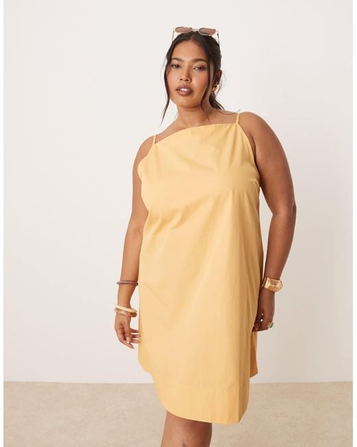 Asos design curve - robe courte ample à encolure bateau - sable doré ASOS en coloris Natural