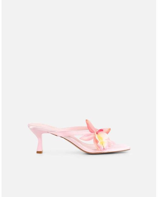 SIMMI Brown Ruby Flower Detail Mules