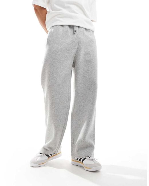 Pull&Bear Gray Heavyweight Wide Leg joggers for men