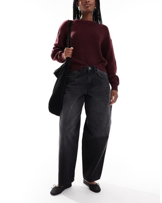 Daisy Street Blue Poetic Low Rise Barrel Jean