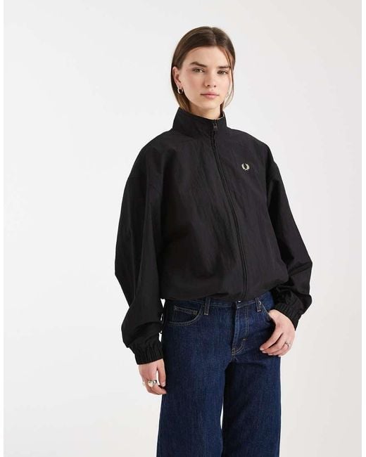Fred Perry Black Zip Up Logo Jacket