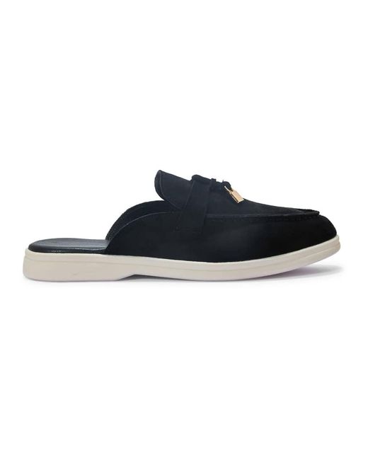 SEQWL Blue Flat Heel Slip-On Mule Loafers