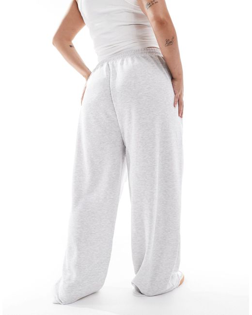 ASOS White Asos Design Curve Wide Leg jogger With Ripped Knee