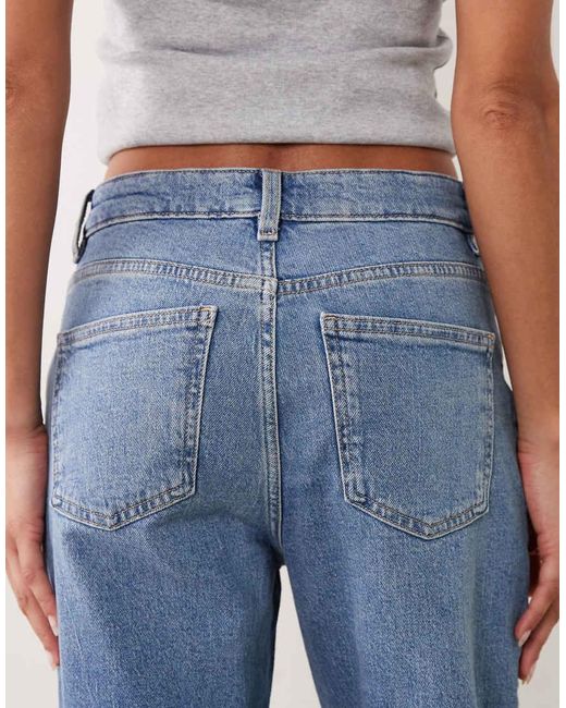 Mango Blue Relaxed Mom Jeans