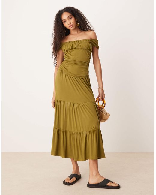 ASOS Metallic – gestuftes prärie-maxikleid