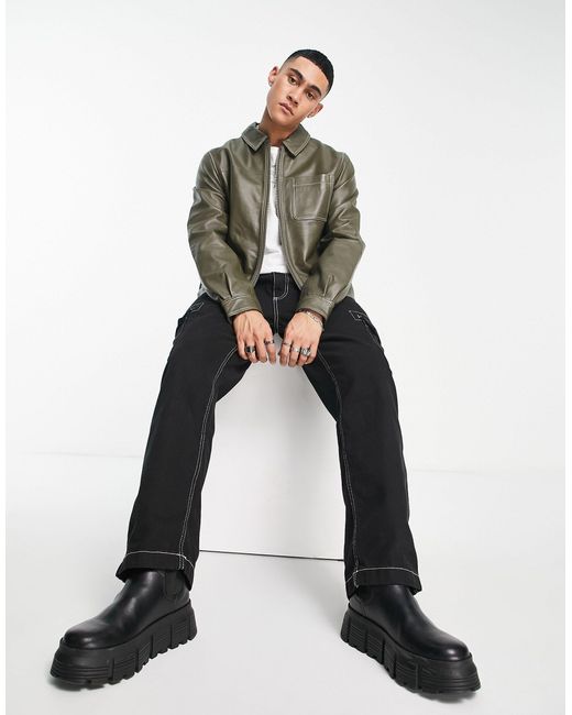 Chemise homme luxe haut de gamme  Blouson Harrington kaki Taille S