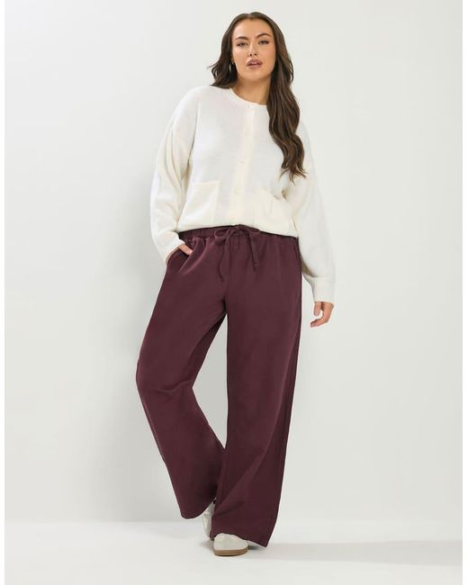 Yours Clothing Red Pull On Wide Leg Jeans