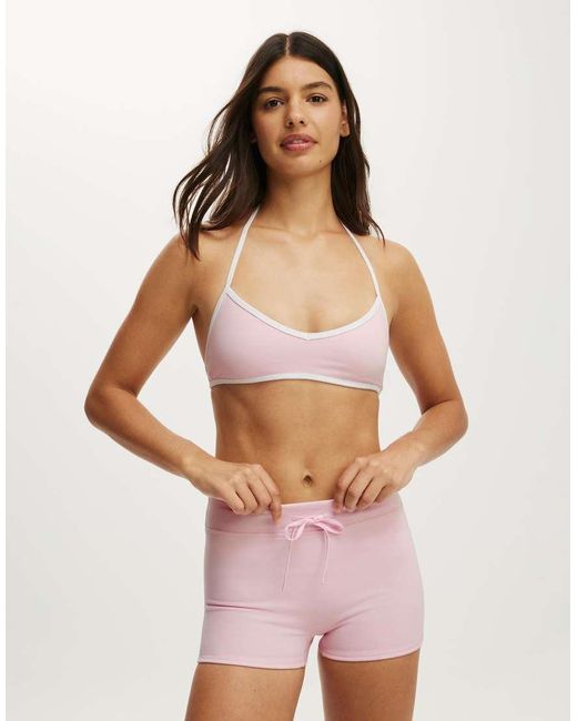 Cotton On White Ultra Soft Tie Front Micro Short