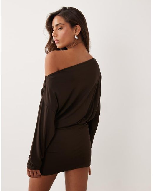 ASOS Natural Long Sleeved Mini Dress