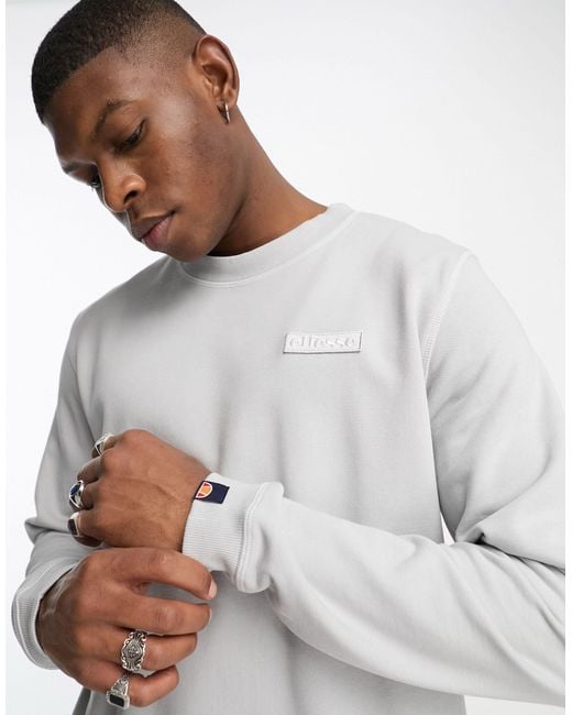 Ellesse Gray Sweat With Contrast Stitch for men