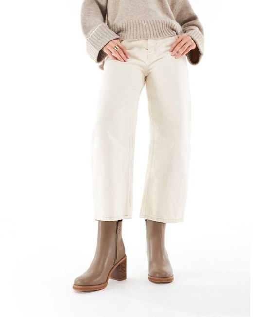 New Look Natural Stack Heeled Chelsea Boots