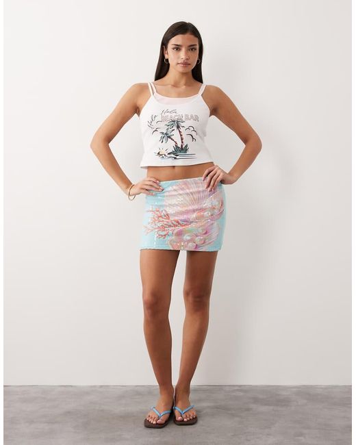 South Beach White Beach Bar Double Layer Vest Top