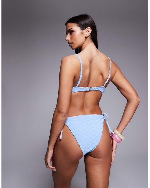 The Frolic Gray Exclusive Flower Towelling Tie Side Bikini Bottom Co-Ord