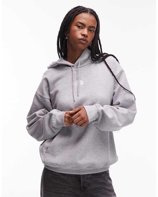 The North Face Gray Essential Oversized Logo Sweatshirt