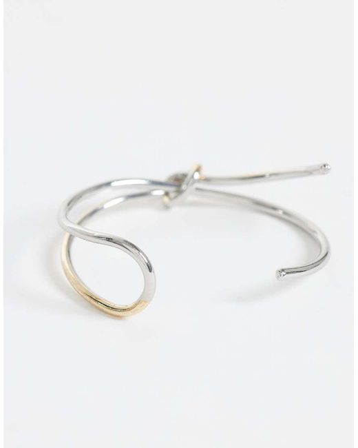 Reclaimed Vintage White Unisex Mixed Metal Bangle