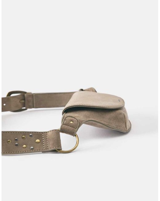 Pull&Bear Natural Studded Belt Bag