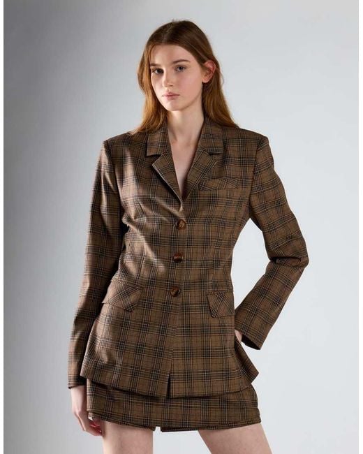 Glamorous Brown Button Front Blazer