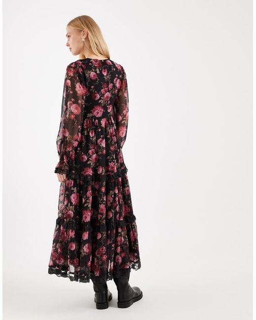 Miss Selfridge Red Corset Detail Maxi Dress