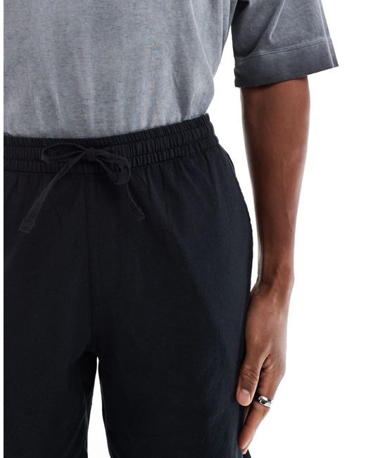 Short en lin avec cordon JJ Rebel pour homme en coloris Black