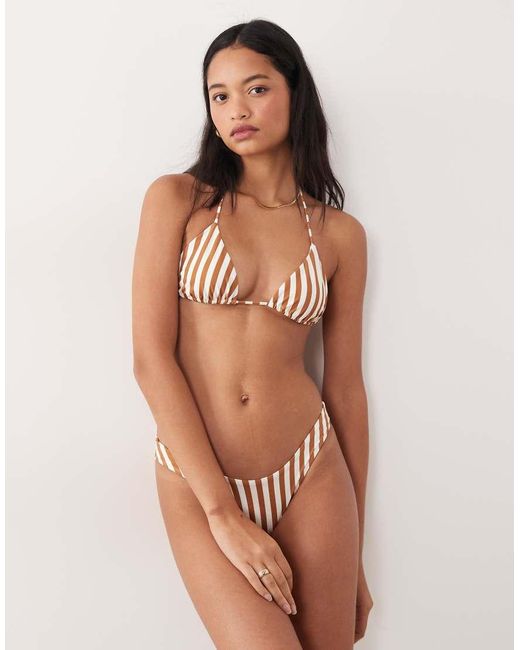 Free Society Brown Triangle Bikini Top