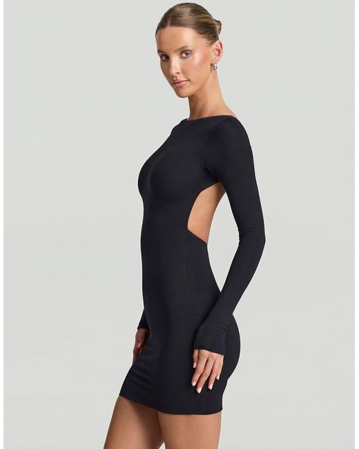 Oh Polly Blue Modal Blend Seamless Long Sleeve Midi Dress