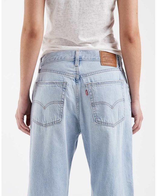 Levi's Blue Loose Bootcut Denim Jeans With Rips
