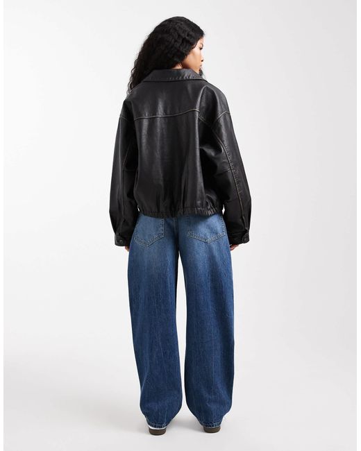 ASOS Blue Asos design petite – schmal geschnittene barrel-leg-jeans