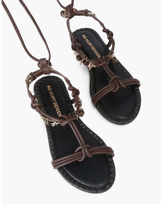 KG by Kurt Geiger Brown Roux Flat Sandals