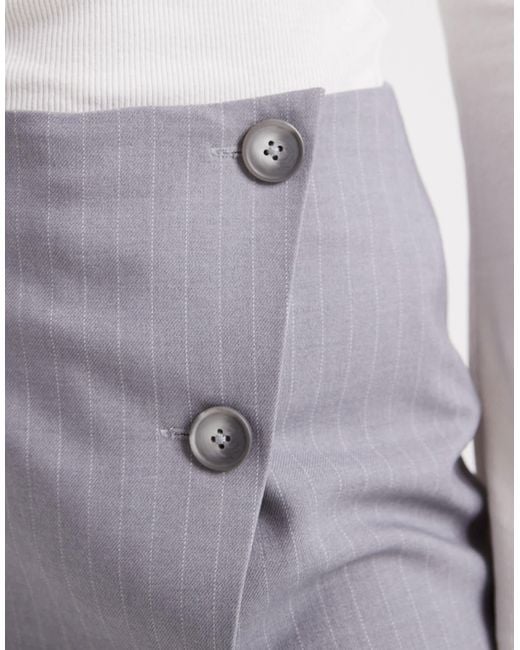 ASOS White High Split Button Detail Mini Skirt