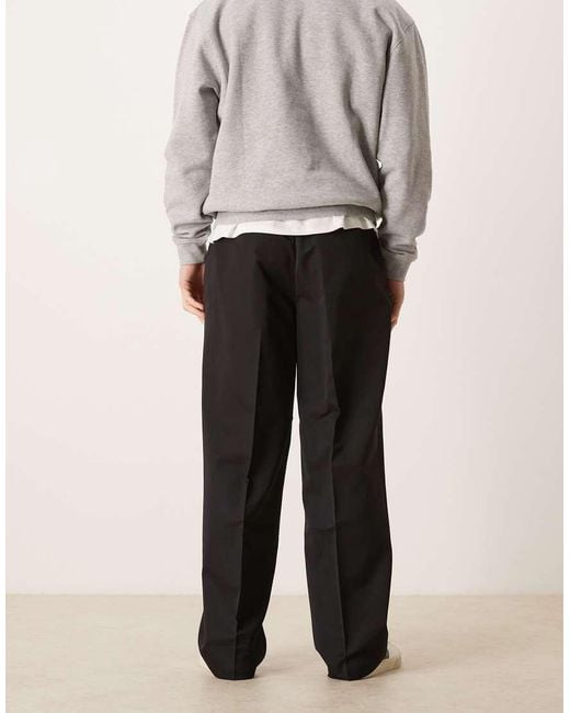 ASOS White Tailored Wide Leg Pants With Elastic Waist for men
