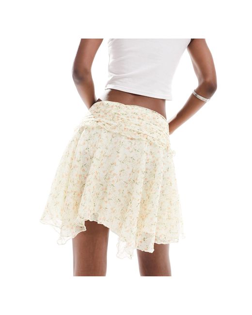 Daisy Street Natural Hanky Asymmetric Hem Mini Skirt