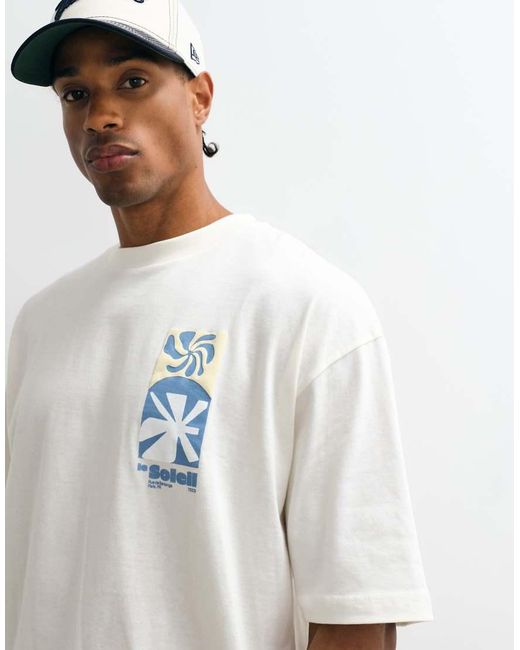 ASOS White Boxy Oversized T-Shirt With Abstract Back Graphic for men